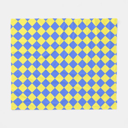 Couverture Polaire Motif diamant jaune bleu Checker (Devant (Horizontal))