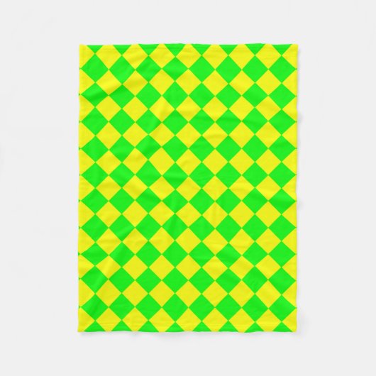 Couverture Polaire Motif diamant jaune-vert Checker (Devant)