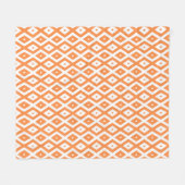 Couverture Polaire Motif diamant orange et blanc (Devant (Horizontal))