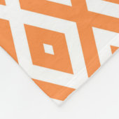 Couverture Polaire Motif diamant orange et blanc (Coin)