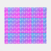 Couverture Polaire Motif diamant rose, violet, bleu (Devant (Horizontal))