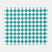 Couverture Polaire Motif diamant turquoise blanc Checker (Devant (Horizontal))
