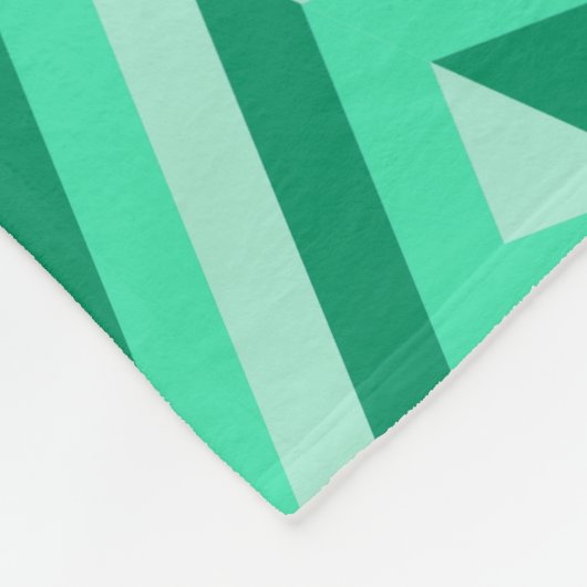 Couverture Polaire Motif Diamant vert à trois tons (Coin)