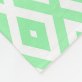 Couverture Polaire Motif diamant vert et blanc (Coin)