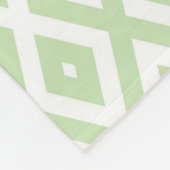 Couverture Polaire Motif diamant vert pâle et blanc (Coin)