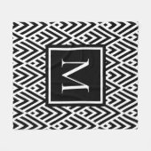 Couverture Polaire Motif Diamond Flèche de Monogramme Blanc Noir tend (Devant (Horizontal))