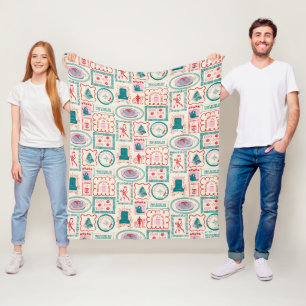 Couverture Polaire Motif d'icône Elf Holiday
