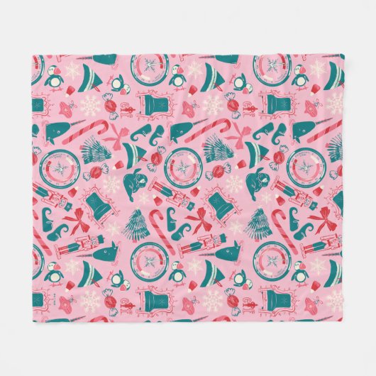 Couverture Polaire Motif d'icône encadrée Elf Holiday (Devant (Horizontal))