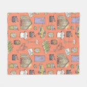 Couverture Polaire Motif d'icônes colorées AMIS™ (Devant (Horizontal))