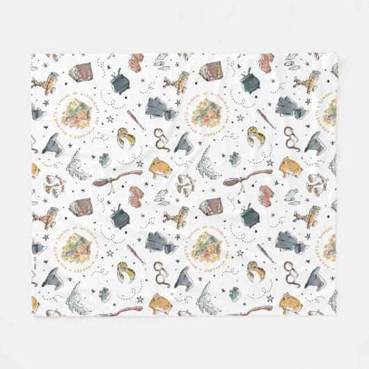 Couverture Polaire Motif d'icônes HARRY POTTER™ (Devant (Horizontal))