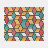 Couverture Polaire Motif d'illusion d'optique de cube 3D vibrant (Devant (Horizontal))