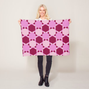 Couverture Polaire Motif d'illusion optique Girly Pink