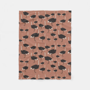 Couverture Polaire Motif d'illustration Ostrich Bird