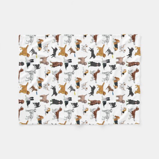 Couverture Polaire Motif d'illustrations de chiens mignons (Devant (Horizontal))