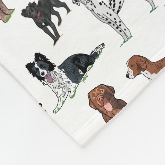 Couverture Polaire Motif d'illustrations de chiens mignons (Coin)