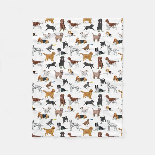 Couverture Polaire Motif d'illustrations de chiens mignons (Devant)