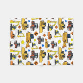 Couverture Polaire Motif d'illustrations de véhicules de construction (Devant (Horizontal))