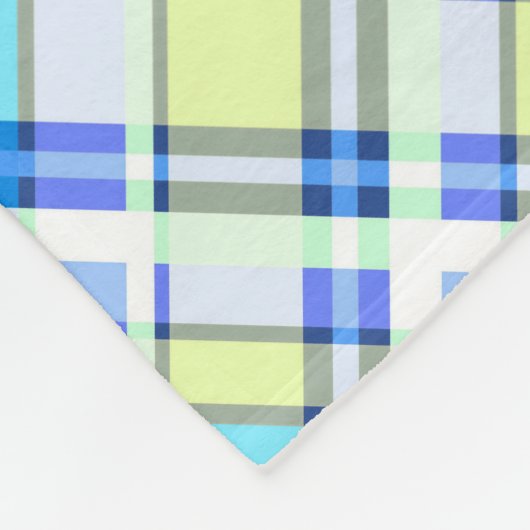 Couverture Polaire Motif d'impression à damiers jaune et bleu clair (Coin)