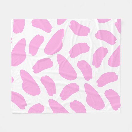 Couverture Polaire Motif d'impression de vache rose (Devant (Horizontal))