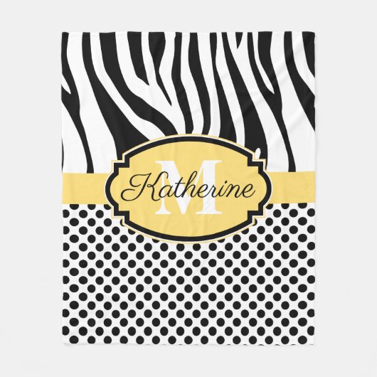 Couverture Polaire Motif d'impression et de points Zebra (Devant)