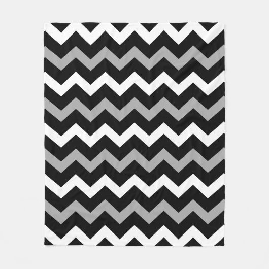 Couverture Polaire Motif d'impression noir blanc et gris (Devant)