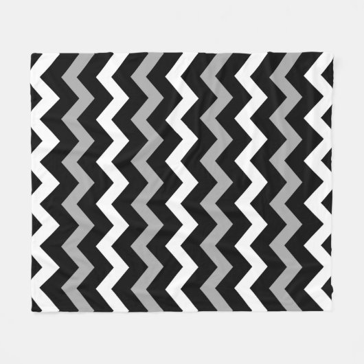 Couverture Polaire Motif d'impression noir blanc et gris (Devant (Horizontal))