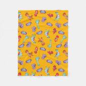 Couverture Polaire Motif Dino Ranch sur Jaune (Devant)