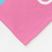 Couverture Polaire Motif Dinosaur rose et Turquoise (Coin)