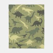 Couverture Polaire Motif Dinosaure, Silhouette Dinosaure, Dino Vert (Devant)