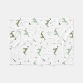 Couverture Polaire Motif Dinosaure Vert (Devant (Horizontal))