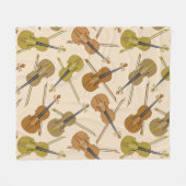 Couverture Polaire Motif d'instruments de musique Cello (Devant (Horizontal))