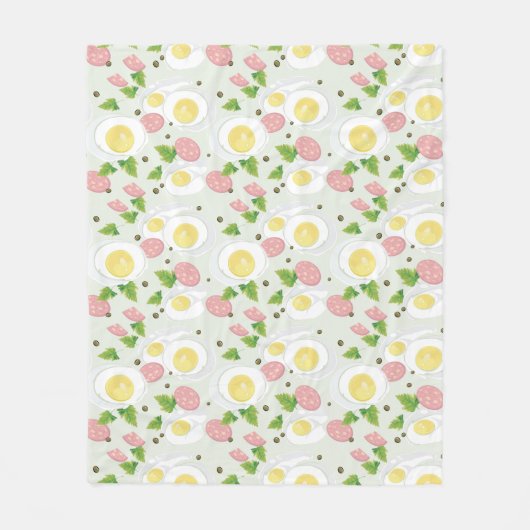 Couverture Polaire Motif d'oeufs et de saucisse (Devant)