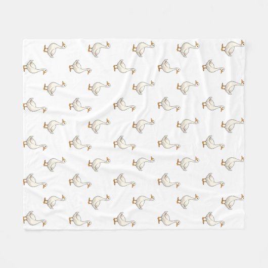 Couverture Polaire Motif d'oie blanche mignonne (Devant (Horizontal))
