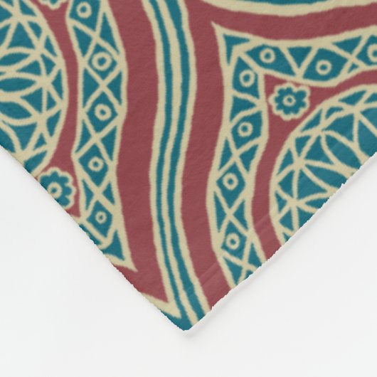 Couverture Polaire Motif d'oignon ethnique chic en Maroon, Turquoise (Coin)