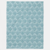 Couverture Polaire Motif d'oignon ethnique chic en Turquoise sur blan (Devant)