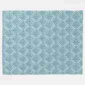Couverture Polaire Motif d'oignon ethnique chic en Turquoise sur blan (Devant (Horizontal))