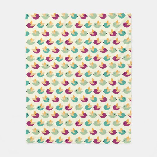 Couverture Polaire Motif d'oiseaux (Devant)