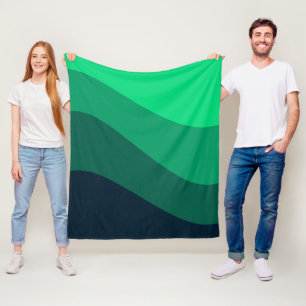 Couverture Polaire Motif d'onde noir vert