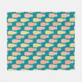 Couverture Polaire Motif Doodle d'ananas (Devant (Horizontal))