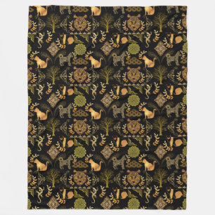 Couverture Polaire Motif d'or 03,bw Black BG