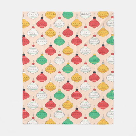 Couverture Polaire Motif d'ornements de Noël rétro (Devant)