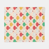 Couverture Polaire Motif d'ornements de Noël rétro (Devant (Horizontal))