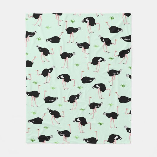 Couverture Polaire Motif d'Ostrich (Devant)
