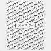 Couverture Polaire Motif double coeur personnalisé Nom personnalisé (Devant)