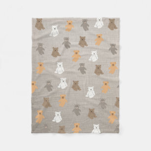 Couverture Polaire Motif d'ours mou