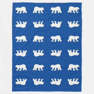 Couverture Polaire Motif d'ours polaire blanc