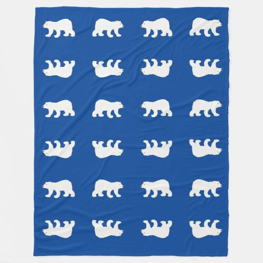Couverture Polaire Motif d'ours polaire blanc (Devant)