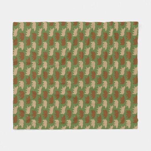 Couverture Polaire Motif d'ours vert (Devant (Horizontal))