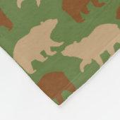 Couverture Polaire Motif d'ours vert (Coin)