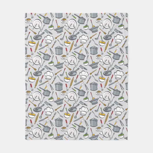 Couverture Polaire Motif d'outils de cuisine (Devant)